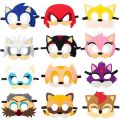 12PCS Sonic Mask Game Party Decoration Set Children Felt Mask Kids Sonic The Hedgehog Boys Girls Birthday Halloween Accessories. 