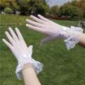 Women Full Finger Mesh Lace Gloves Summer Spandex Wedding Party Dress Gloves.