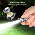 Auoyo Mini light Keychain Torch with Buckle USB Rechargeable LED Li-ght Waterproof Pocket Lig-ht EDC for Outdoor. 