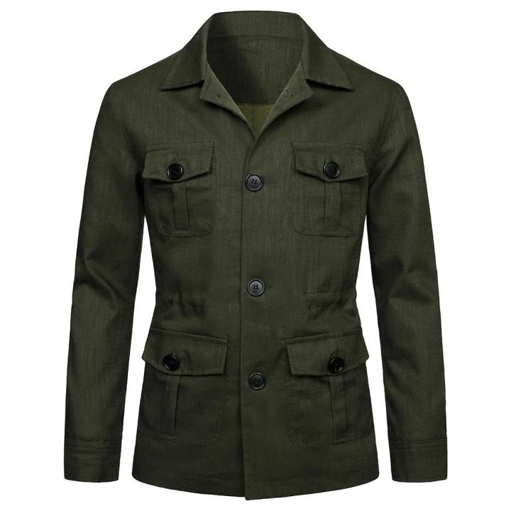 2024%20British%20Style%20Men's%20Linen%20Safari%20Jackets%20Fashion%20Vintage%20Multi%20Pockets%20Cargo%20Jacket%20Streetwear%20Gentry%20Casual%20Outerwear%20Male%20-%20Image%207