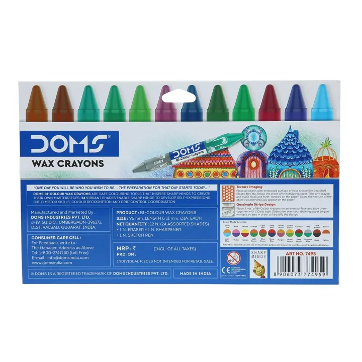 doms%20wax%20crayons%20bi%20colours%2024%20shades%20-%20Image%204