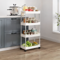Wide type Rolling Storage Cart Mobile Gap Storage Rack Multi-purpose Utility Cart Kitchen Organizer Shelf Bathroom Storage Rack Push Trolley Shelf Floor Multi-layer Crevice Living Room Storage Trolley Kitchen Crevice Shelf. 
