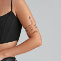 Exaggerated Snake Shaped Bracelet Women's Fashion Twisted Wrap Alloy Animal Arm Ring Body Jewelry Accessory.