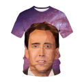Funny design printing T-shirt actor Nicolas Cage 3D printed streetwear men women fashion oversized T shirt hiphop tees tops 6XL. 