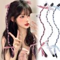 Y2K Sweet Ribbon Bow Twist Fake Braid / Simulation Ponytail Twist Braided Hair Pins / Double Layer Bow Twists Braid Clip / Cool Girls Boxing Braids Hair Accessories. 