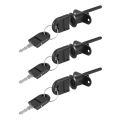 3X Zinc Alloy Computer Desk Cabinet Mailbox Drawer Cupboard Locker Cam Lock with Keys, Black. 