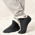 SIHOHAN Men's Thermal Slipper Socks Cozy Fleece Lined Fluffy Non-slip Floor Socks with Grippers Winter Thick Knitted Bed Socks.