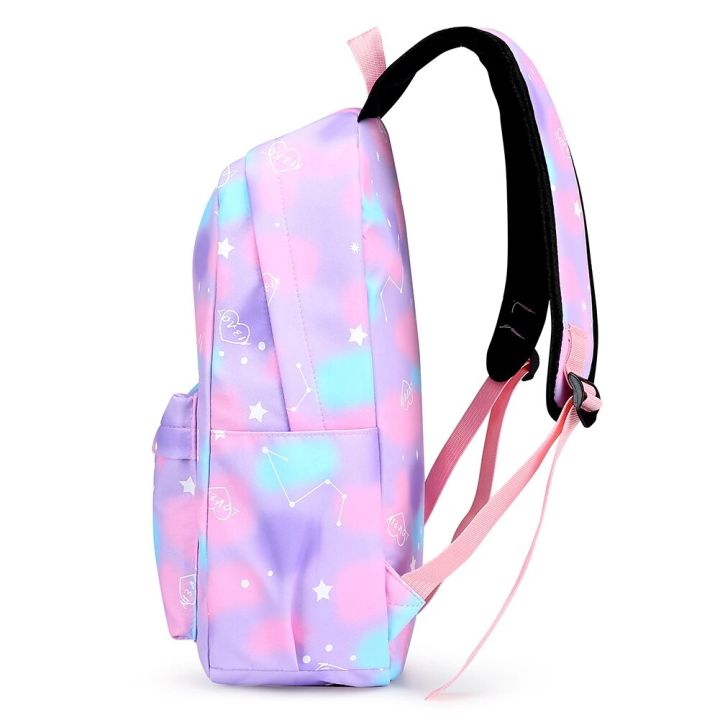 3pcs/set%20Computer%20Bag%20Large%20Capacity%20Fashion%20Women%20Nylon%20Casual%20Backpack%20Adjustable%20Strap%20School%20Knapsack%20Cute%20Gradient%20for%20Gift%20-%20Image%204