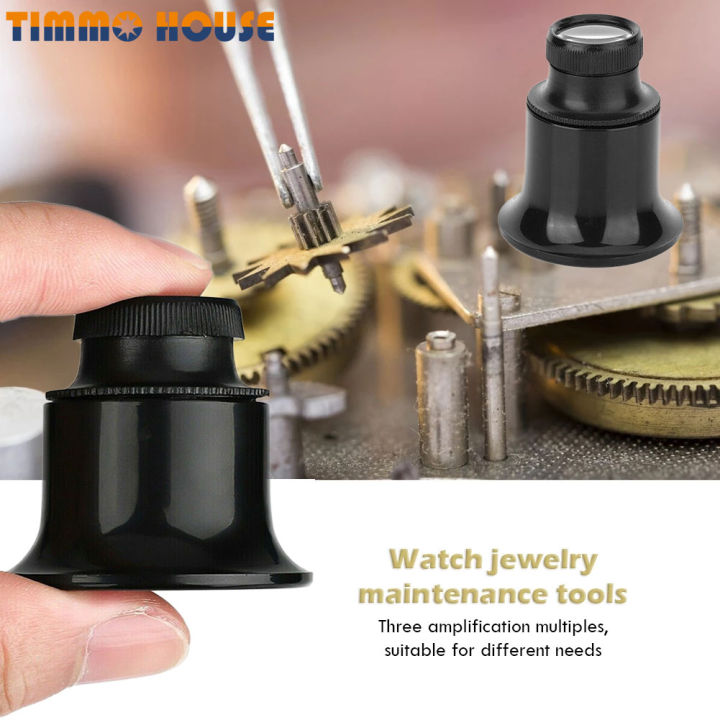 [Timmo House]1 Pcs 3X 5X 10X 15X 20X Portable Monocular Magnifying Glass Jeweler Watch Magnifier Tool Loupe Lens for Eye MagnifierJeweler Watch Repair