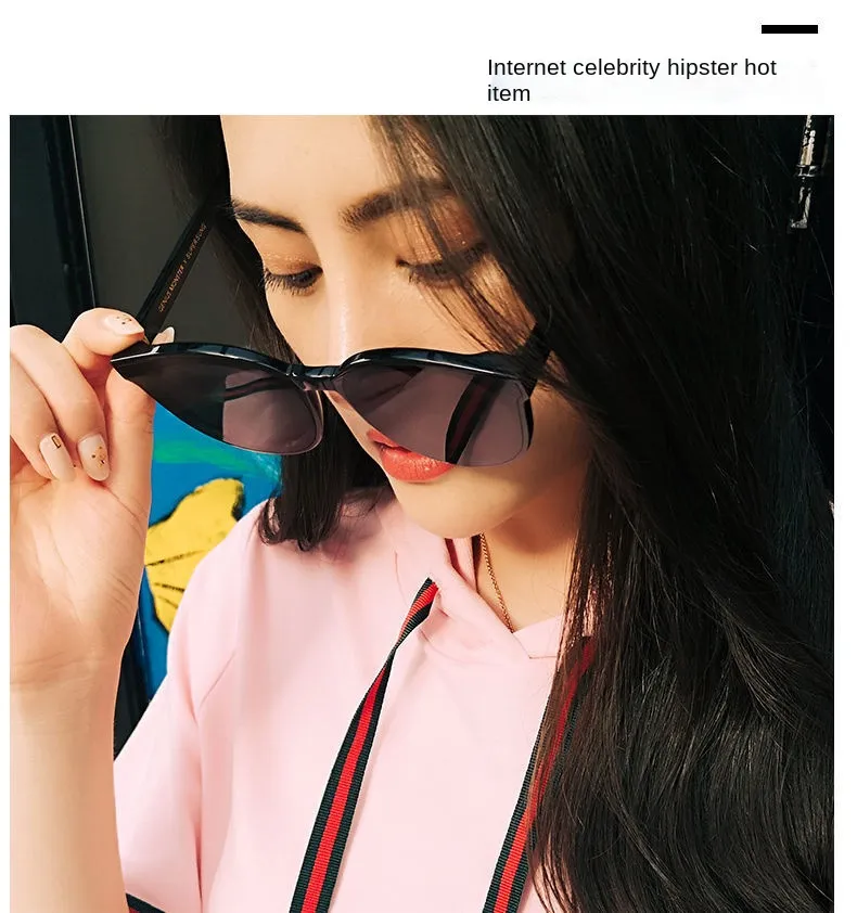 OIMG Cat Eye Sunglasses Woman Vintage Brand Black Glasses Fashion