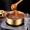 Stainless Steel Korean Ramen Pot Home Double Ear With Lid Cooking Pot Thickened Noodles Milk Egg Soup Pot Kitchen Cookware. 