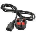 Power Cable Cord 2 Meter Replacement Power Cable IEC Computer Mains Power Cable Cord India Plug 3 pin Power Supply Cable for Desktop PC, Monitor, TV, SMPS, Induction, and Printer - Black. 