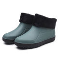 Rain Boots Waterproof Stylish Water Shoes Men's Rain Boots Short Tube Mid Tube Kitchen Anti-Slip Rubber Shoes Fleece Lined Padded Warm Keeping Rubber Boots Winter. 