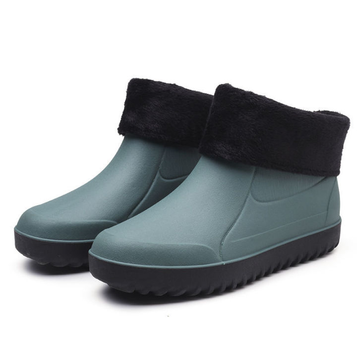 Rain%20Boots%20Waterproof%20Stylish%20Water%20Shoes%20Men's%20Rain%20Boots%20Short%20Tube%20Mid%20Tube%20Kitchen%20Anti-Slip%20Rubber%20Shoes%20Fleece%20Lined%20Padded%20Warm%20Keeping%20Rubber%20Boots%20Winter%20-%20Image%207
