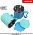 Bright Stainless Steel Insulated 2 Pc Double Walled Plastic Covered Travel Tea/Coffee Mug with Lid Multicolor. 