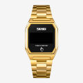 SKMEI 1679 Golden Stainless Steel Digital Watch For Unisex - Golden. 