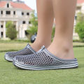 Cross-border plus size couple summer breathable hole shoes men's semi-drag soft-soled hollow lightweight home slippers women's 407.
