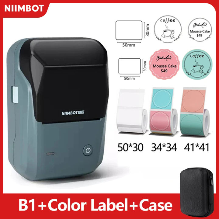 【Latest Style】 Niimbot B1 Mini Portable Thermal Printer More Color Self-Adhesive Sticker Label Maker Pocket Printer Labeling Machine