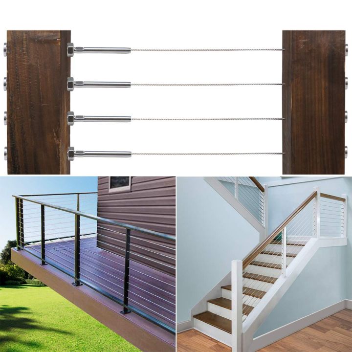 Practical%20product%20Stemball%20Swage%20and%20Invisible%20Hex%20Head%20Threaded%20Stud%20Tension%20End%20Fitting%20Terminal%20Combination%20Pack%20for%201/8%20Inch%20Cable%20Railing%20Kit%20System,T316%20Marine%20Grade%20Stainless%20Steel%2010%20Pairs%20-%20Image%206