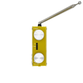 FM AM FM Short Wave Radio Receiver with Antenna Yellow. 