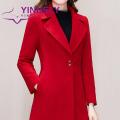 Ladies Coat Long Sleeve Slim Fit Single Button Woolen Coat. 