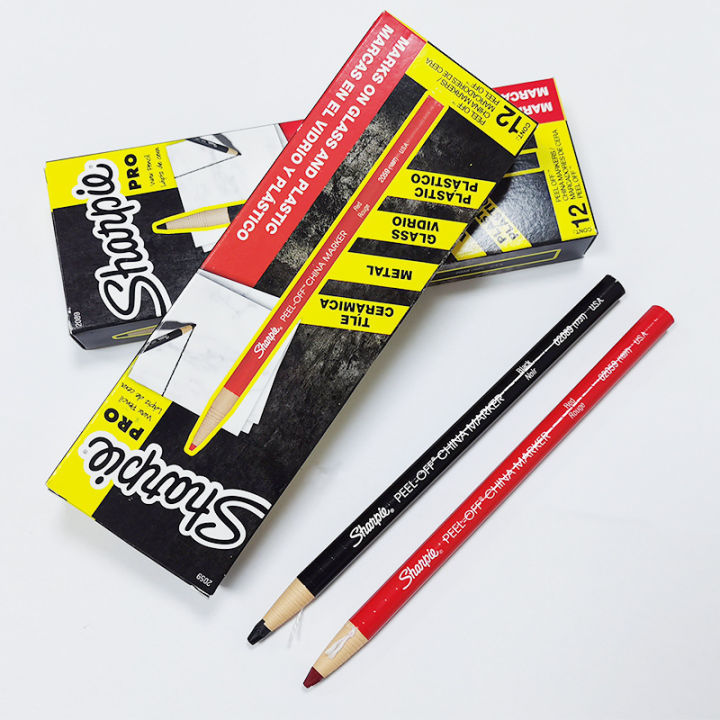 12pcs Sharpie PEEL-OFF Color Pencils Marker China Marker Paper Roll Crayon Marks on Metal Glass Easily Cleanly with A Damp Cloth Amour zii