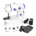 5 in 1 Mini Sewing Machine - Dual Speed Portable Mini Electric Pedal Double Threads Rewind Swing Machine.