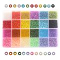 New Product 24 Color Glass Beads 2mm Bracelet Beads Boxed 24000 Electroplating Small Rice-Shaped Beads Accessories. 