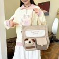 High value multi-pocket shoulder bag junior high school students high school students contrast school bag cute large capacity tote bag female wholesale. 