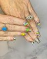 12 patterns Trippy Smile Face Nails Water Decals Mushroom Slider Decals Trippy Nail Art Rainbow Transfer Sticker Decals Eyes.