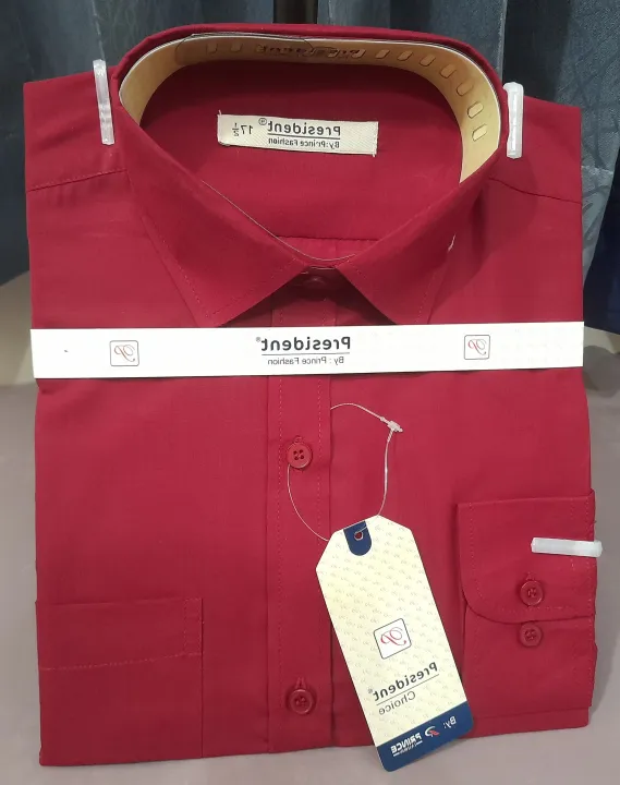 PREMIUM%20Quality%20Meroon%20Color%20100%25%20Cotton%20Fabrics%20Full%20Sleeve%20Casual%20Shirt,%20Formal%20Shirt,%20Solid%20color%20for%20Men%20-%20Image%202