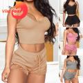 Vist Fox Women Pajamas Set Lace Edge Elastic Waist Women Nightwear Set.