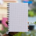 Designer Series White Grid Print Spiral Grid Graph Notebook. 
