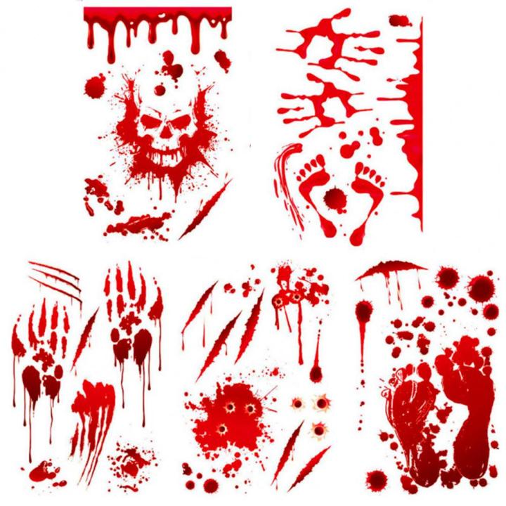 Red Blood Sticker Car Halloween Bleeding Decal Self-Adhesive Sticker Waterproof Headlights Window Headlamp Taillight Car Decal