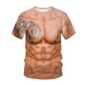 Summer Funny T Shirts Cosplay Fake Muscle 3D Print Cool Men Short Sleeve Oversized T-Shirt Fitness Streetwear Boys Kids Tees Top.