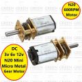 Best Quality 600RPM DC 3v 6v 12v N20 Mini Micro Metal Gear Motor High Torque Gear DC Motor 600 RPM. 