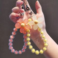 1pc Macaron-Colored Crystal Bead String Fashion Mobile Phone Lanyard Ins Style Handmade Beaded Anti-Lost Mobile Phone Chain Qoddess. 