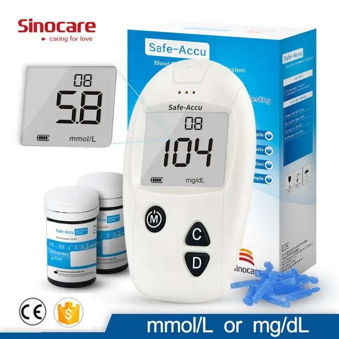 Sinocare Accu Blood Glucose Meter & Test Strips & Lancets Glucometer ...