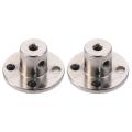 2Pcs Durable Metal Bearing Motion Bushing Silver Rigid Round Coupling Flange Coupling Connector DIY RC Model Motors.