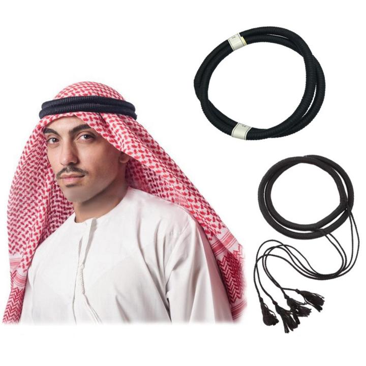 Black Color Arab Muslim Wear Arabian Imam Head Band / Belt For Men