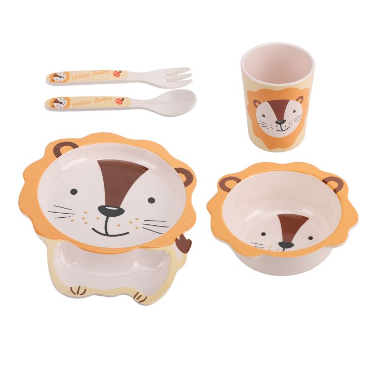 Kids%20Feeding%20Set,%20Easy%20To%20Clean%20Lightweight%20Kids%20Plates%20Set%20Comfortable%20Grip%20for%20Home%20for%20Baby%20-%20Image%202