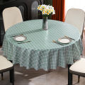 European style large round tablecloth, waterproof and oil-proof non-wash, PVC tablecloth, hotel household lattice, round dining table cloth, platice.