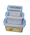 Food Storage Box Container With Lid - 3pcs Set 1500ml 750ml 300ml.