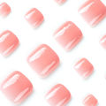 24pcs Sweet Pink Toe Nails Gradient Glitter False Toenail Full Cover Wearable for Girl Women Summer Artificial Toenail Tips. 