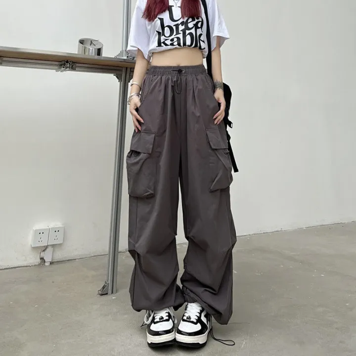Y2K%20Trousers%20Women%20Cargo%20Pants%20Straight%20Wide%20Leg%20Drawstring%20Oversize%20Pockets%20Kpop%20High%20Waisted%20Breathable%20Solid%20Color%20Sweatpants%20-%20Image%205