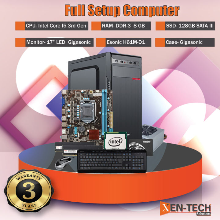 Core I5 Freelancer PC 8GB RAM / 128GB SSD / 500W Power Supply / Keyboard / Mouse 2024