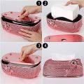 Rose Tissue Box Cover - Rectangular Tissue Box Holder Facial Napkin Dryer Sheet Dispenser for Bathroom Kitchen Countertop, Pink. 