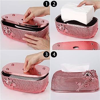 Rose%20Tissue%20Box%20Cover%20-%20Rectangular%20Tissue%20Box%20Holder%20Facial%20Napkin%20Dryer%20Sheet%20Dispenser%20for%20Bathroom%20Kitchen%20Countertop,%20Pink%20-%20Image%202