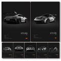 Pop Black and White Germany Luxury Super Sport Car Poster Aesthetic Turbo Canvas Print For Wall Art Garage Room Decor. 