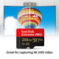 SanDisk Extreme Pro microSDXC USH-I Card U3 A2 V30 performance QuickFlow Flash Memory Card 32GB 64GB 128GB 256GB 512GB Adapter. 